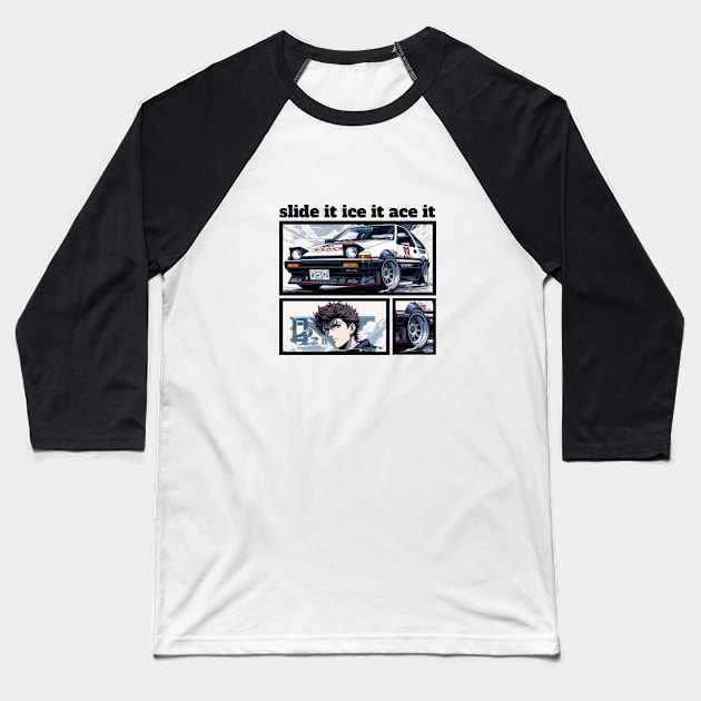 slide it, ice it, ace it : Hachiroku Baseball T-Shirt by MOTOSHIFT